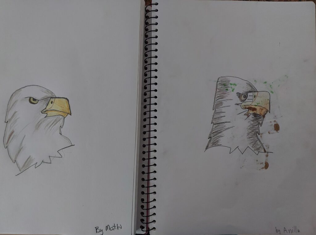 Dad and Anilla's first drawing together